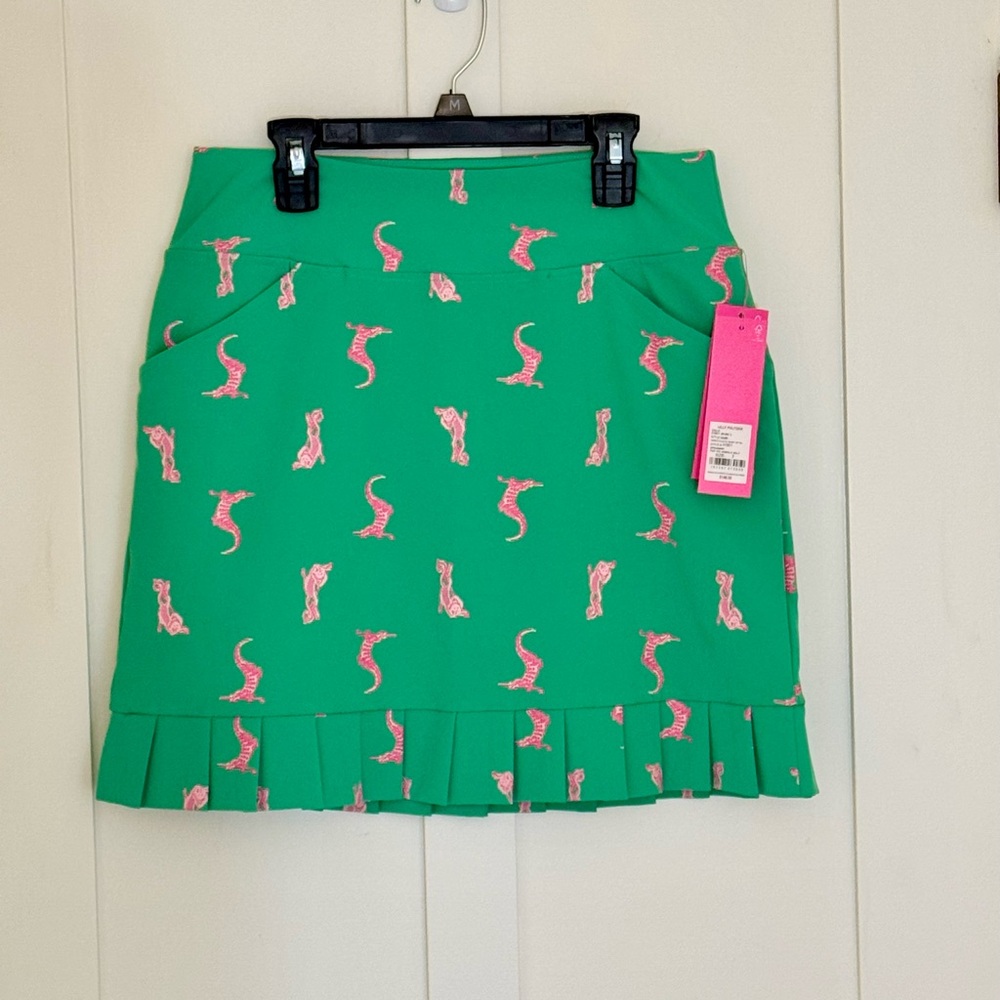 NWT Lilly Pulitzer Monica UPF 50+ Skort Spearmint Par Tee Animals SIZE 2 GOLF - Picture 4 of 10